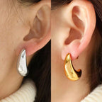 JEWELRY EH284 Factory Hot Sale Stainless Steel Earrings Premium Earrings 18 Gold Moon Earrings