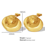 JEWELRY EH185 New Cold Wind Pleated Irregular Exaggerated Earrings Stainless Steel Gold-Plated 18K Earrings