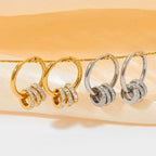 Trendy Multi-Circle Earrings Jewelry Women Dismountable Hoop Stainless Steel Earrings