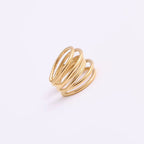 Hot Sale Women Fashion Minimalist Design High Quality Jewelry 18K Gold Plated Stainless Steel Stacking Multi Layers Ring