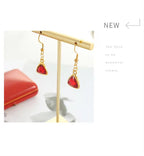 Designer Custom Vintage Fashion 18K Gold Plated Stainless Steel Hook Triangle Crystal Drop Earrings Women
