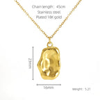 Vintage 18K Gold Necklace Fashion Stainless Steel Choker Necklace Trendy Shell Rose Pendant Necklace for Women