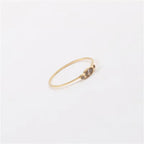 Ins Hot High End 18K Gold Plated Dainty Glass Rings for Women Trendy Jewelry