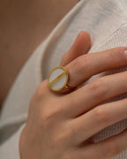 Ins Hot 18K Gold Plated Geometric Rings Set Jewelry Fashion Retro Style Oval Cross Shaped Ring for Women
