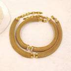 Luxury Chunky Mesh Stainless Steel Choker Necklace Fashion Women'S PVD Plated Gold Silver Color Jewelry Waterproof